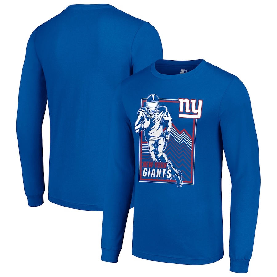 Men New York Giants blue 2024 NFL Long sleeve T Shirts